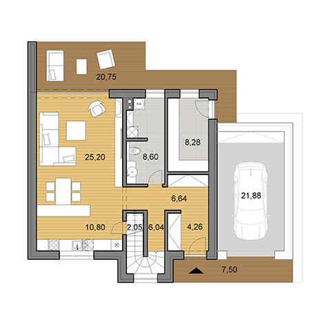 House plan of larger double storey family house