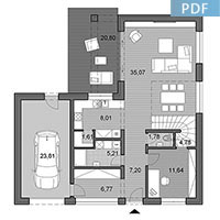 House plans of family house L2-195 - Floor plan
