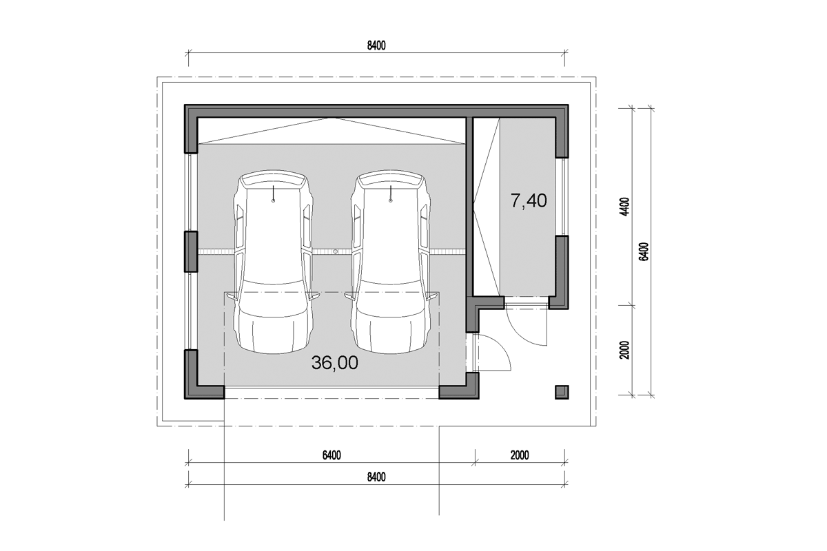 Double garage - floor plan