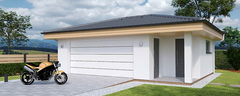 Double garage with side storage