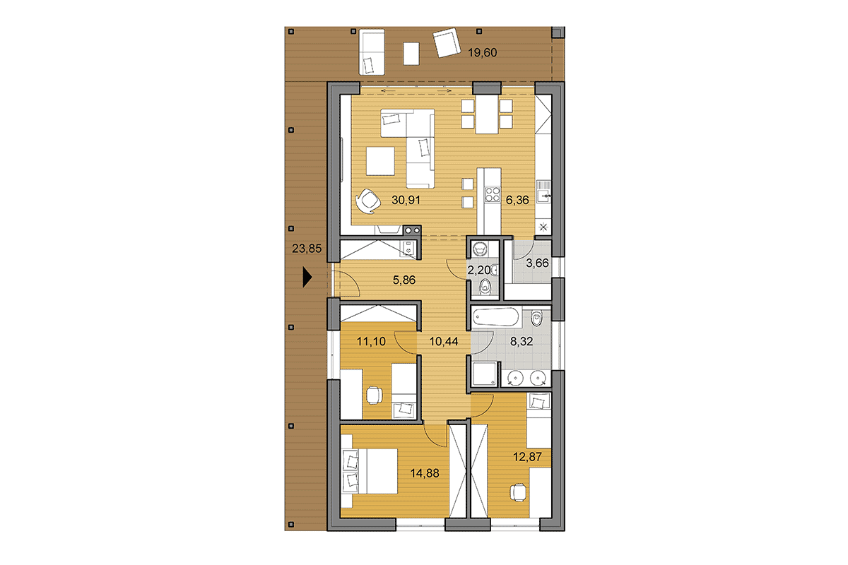Bungalow i105 - Floor plan