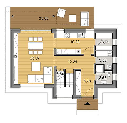 House plan of double storey family house I2-124