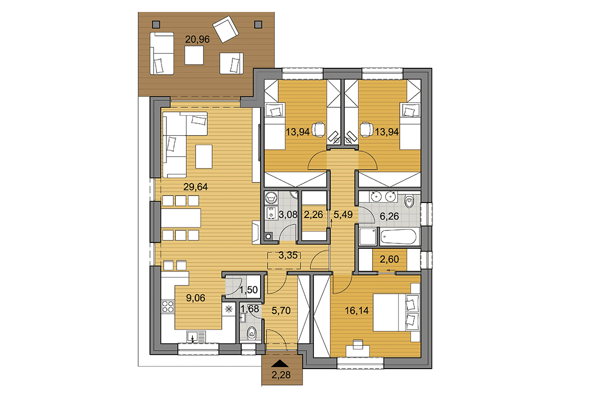 Bungalow O115 - Floor plan
