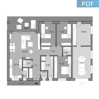 Bungalow O120G - Floor plan in pdf