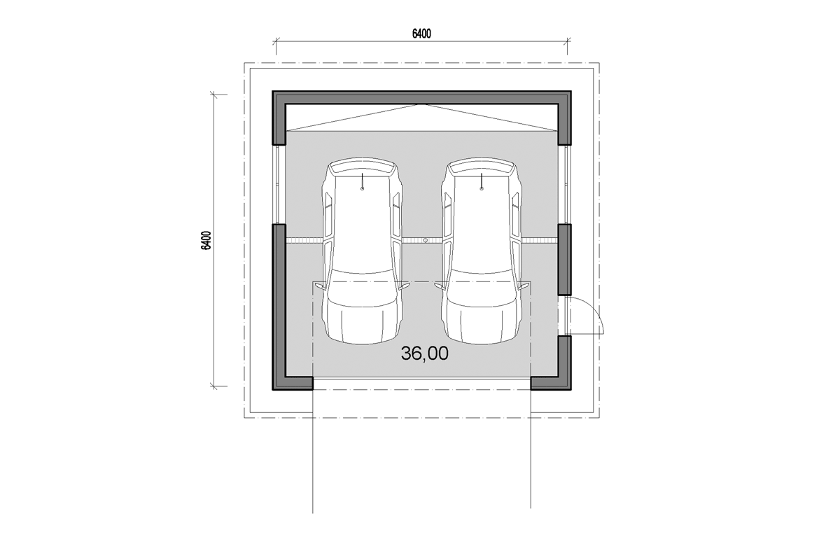 Double garage - floor plan