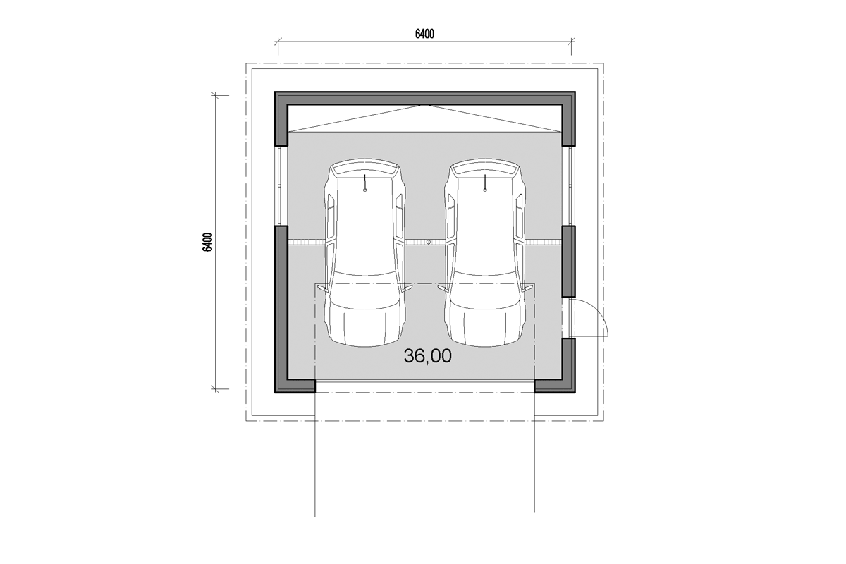 Projekt dvojgaráže - Pôdorys