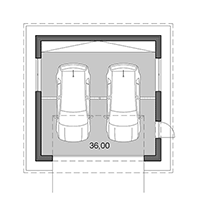 Projekt dvojgaráže - Pôdorys