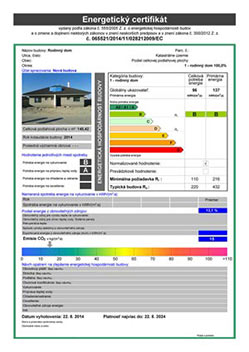 Energetický certifikát - príklad