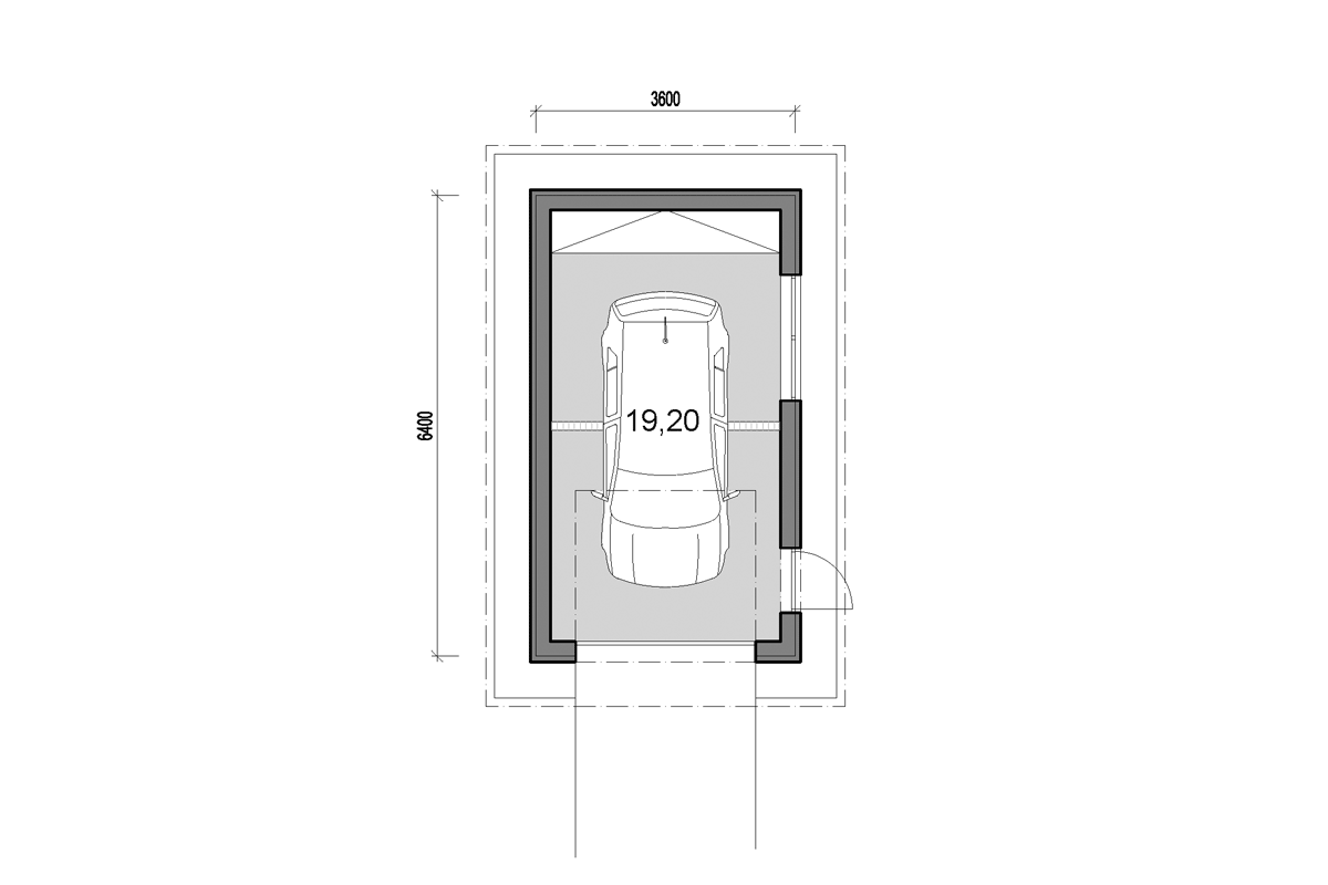 Single garage - floor plan