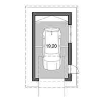 Single garage - Floor plan in pdf