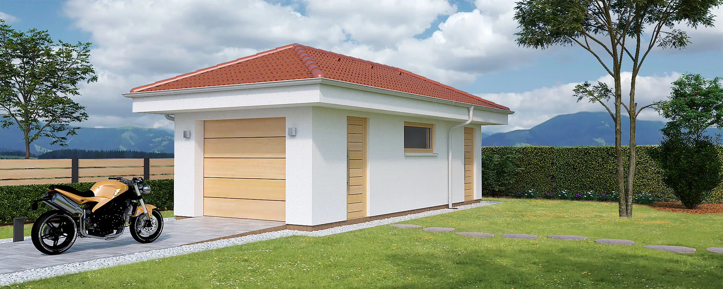 Projekt garáže so skladom