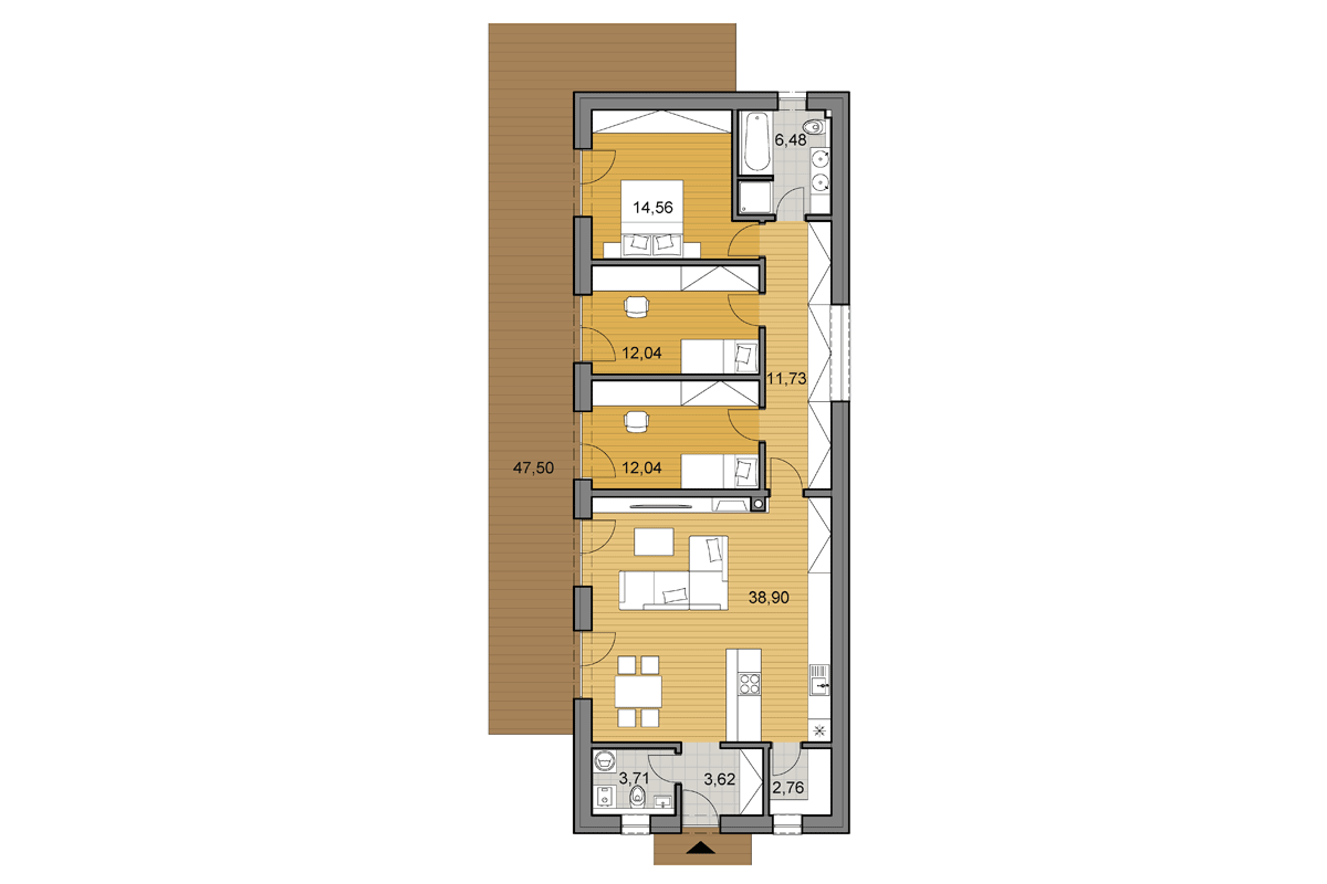 Projekt domu i106 - Pôdorys