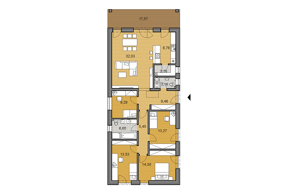 Projekt domu i119 - Pôdorys