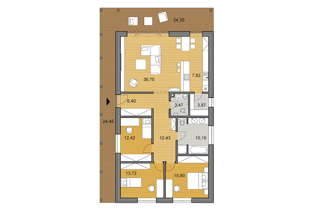 Bungalow i120 - Floor plan