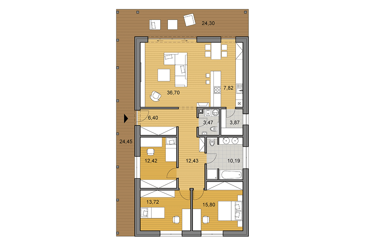 Projekt domu i120 - Pôdorys