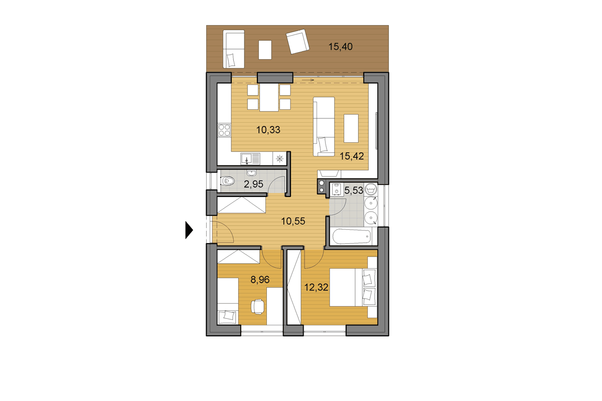 Bungalow i65 - Floor plan