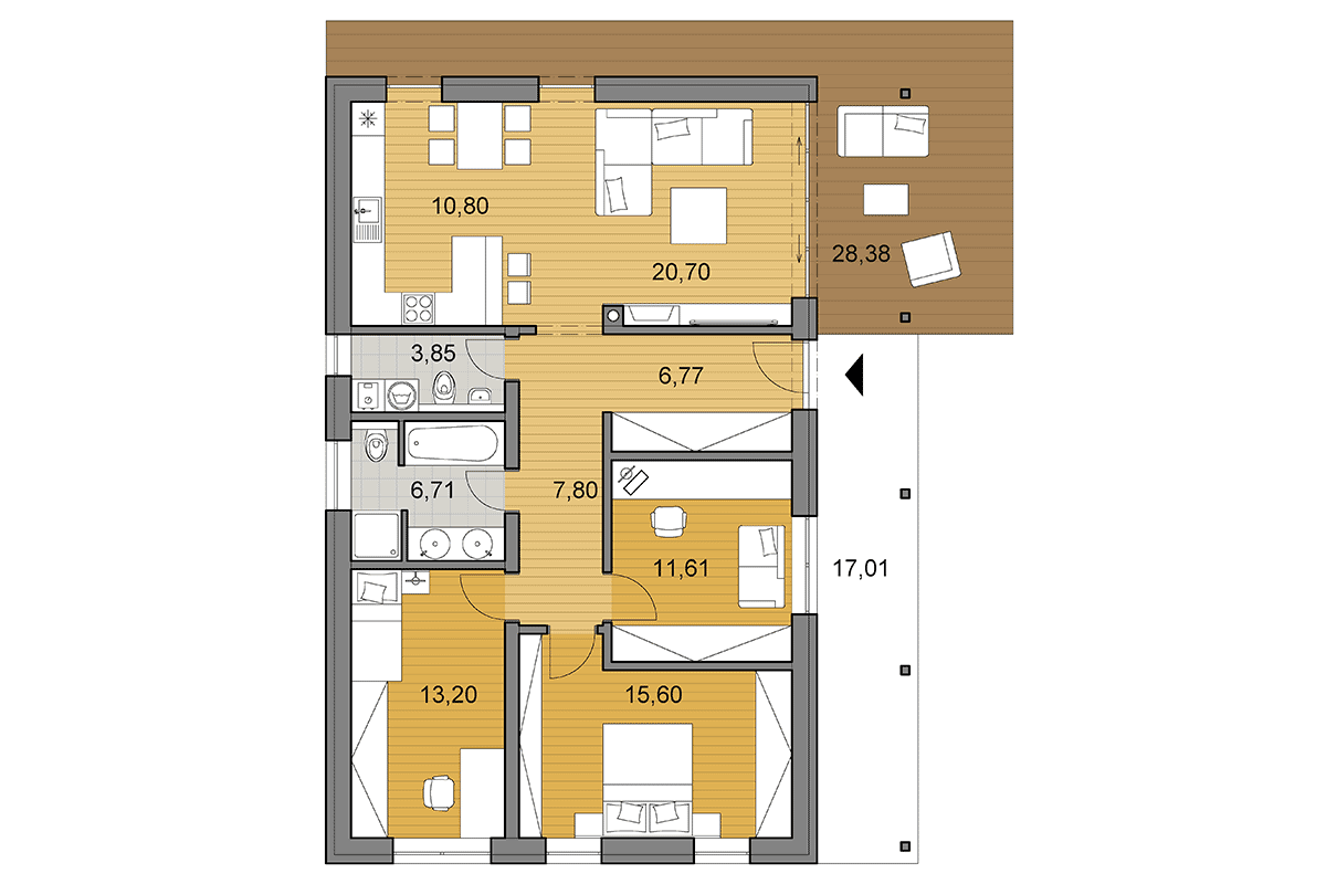 Projekt domu i95 - Pôdorys