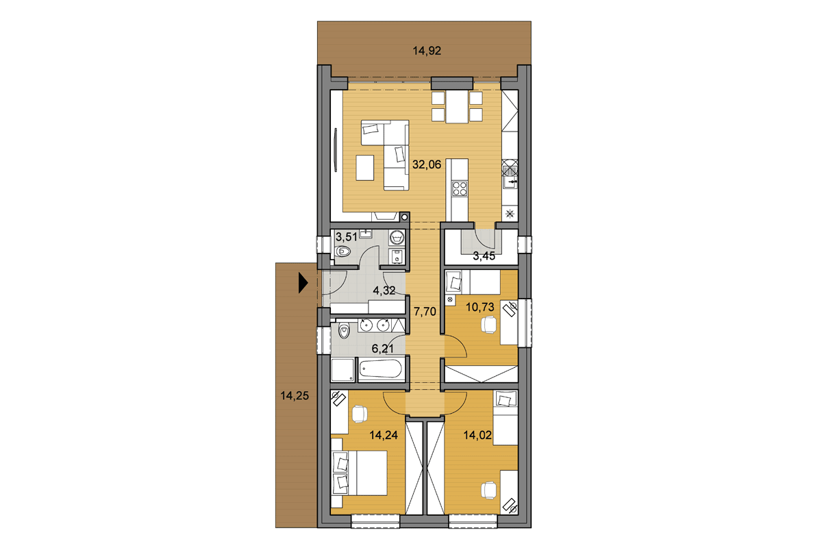 Projekt domu i96 - Pôdorys