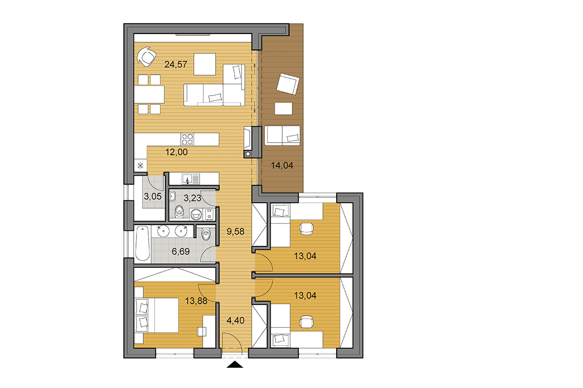 Projekt domu L105 - Pôdorys