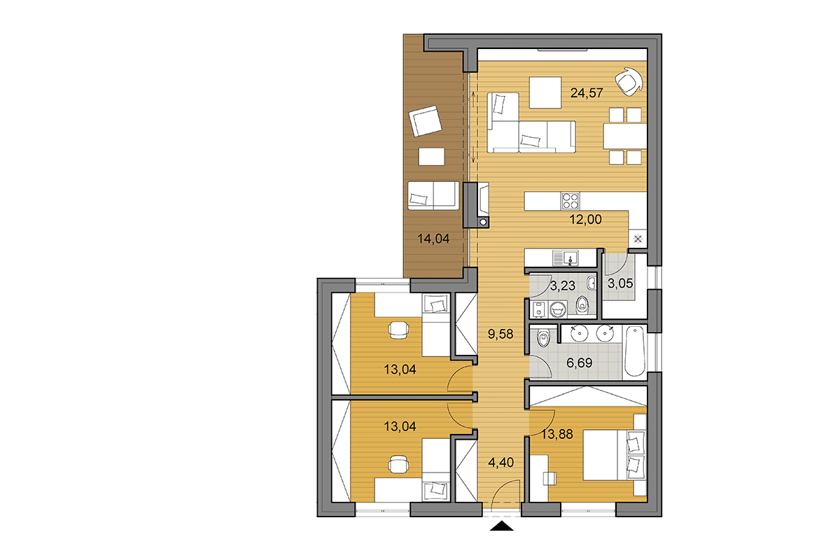 Projekt domu L105 - Pôdorys - Zrkadlený