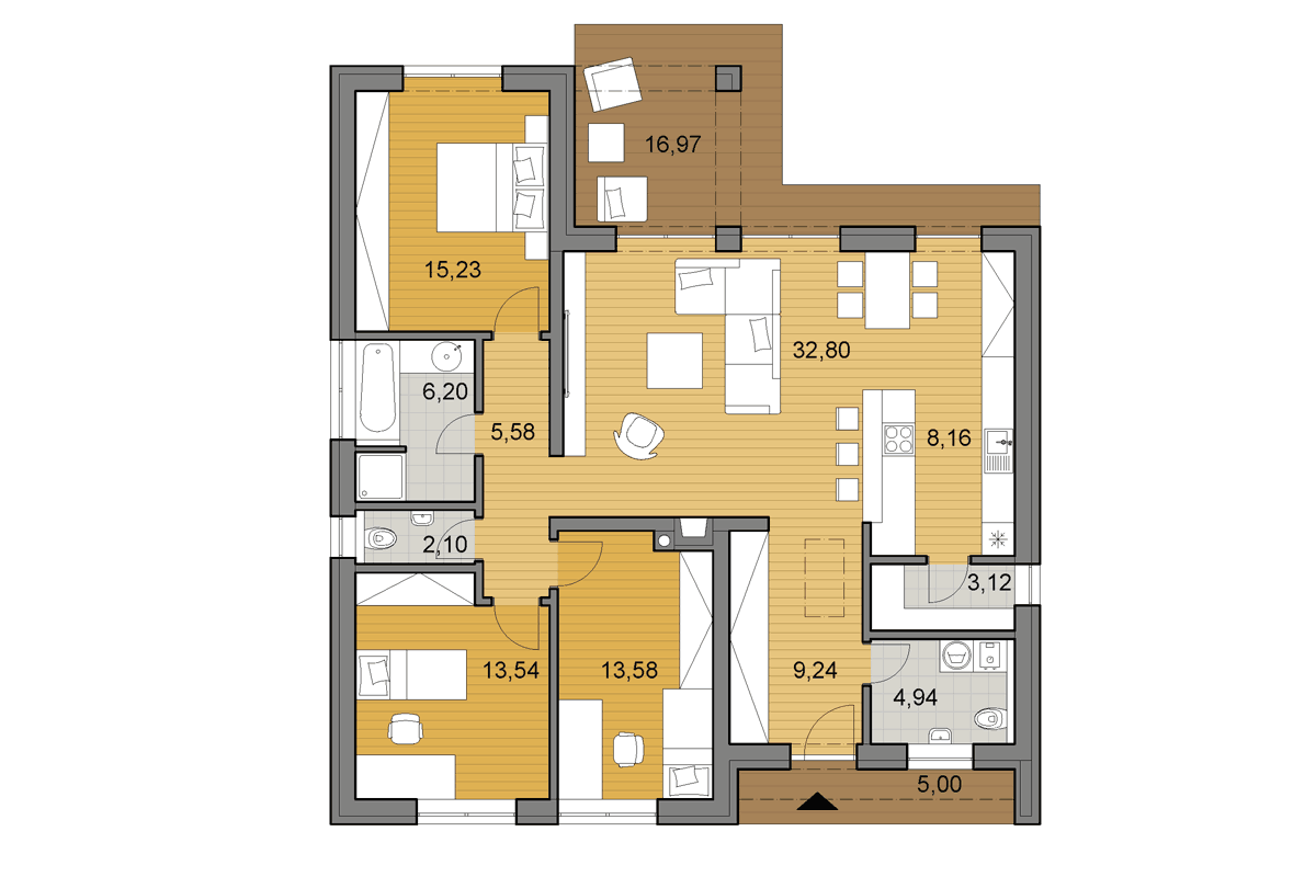 Bungalow L110 - Floor plan