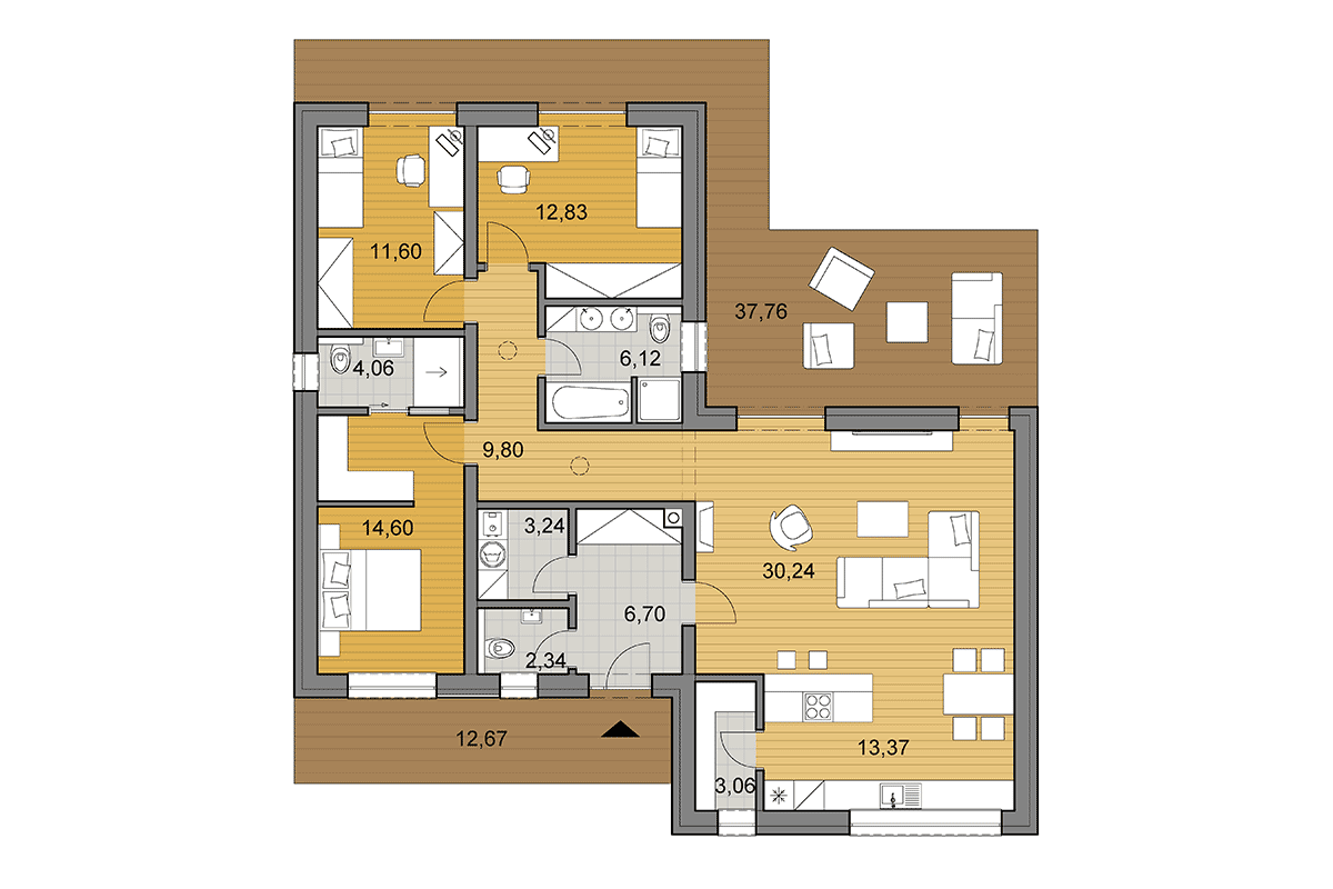 Bungalow L118 - Floor plan