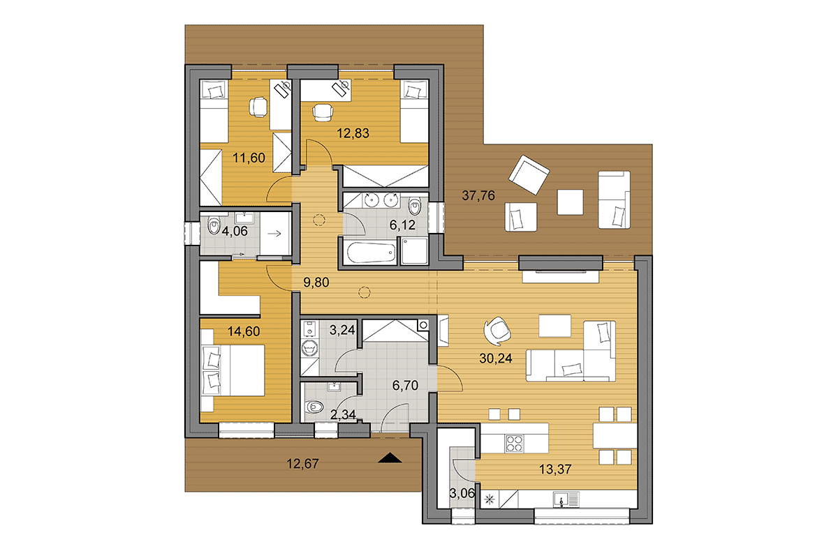 Projekt domu L118 - Pôdorys