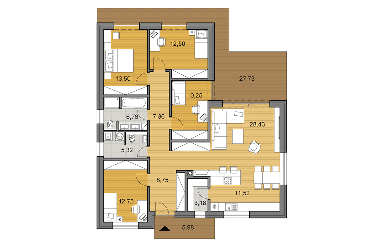 Bungalow L120 - Floor plan