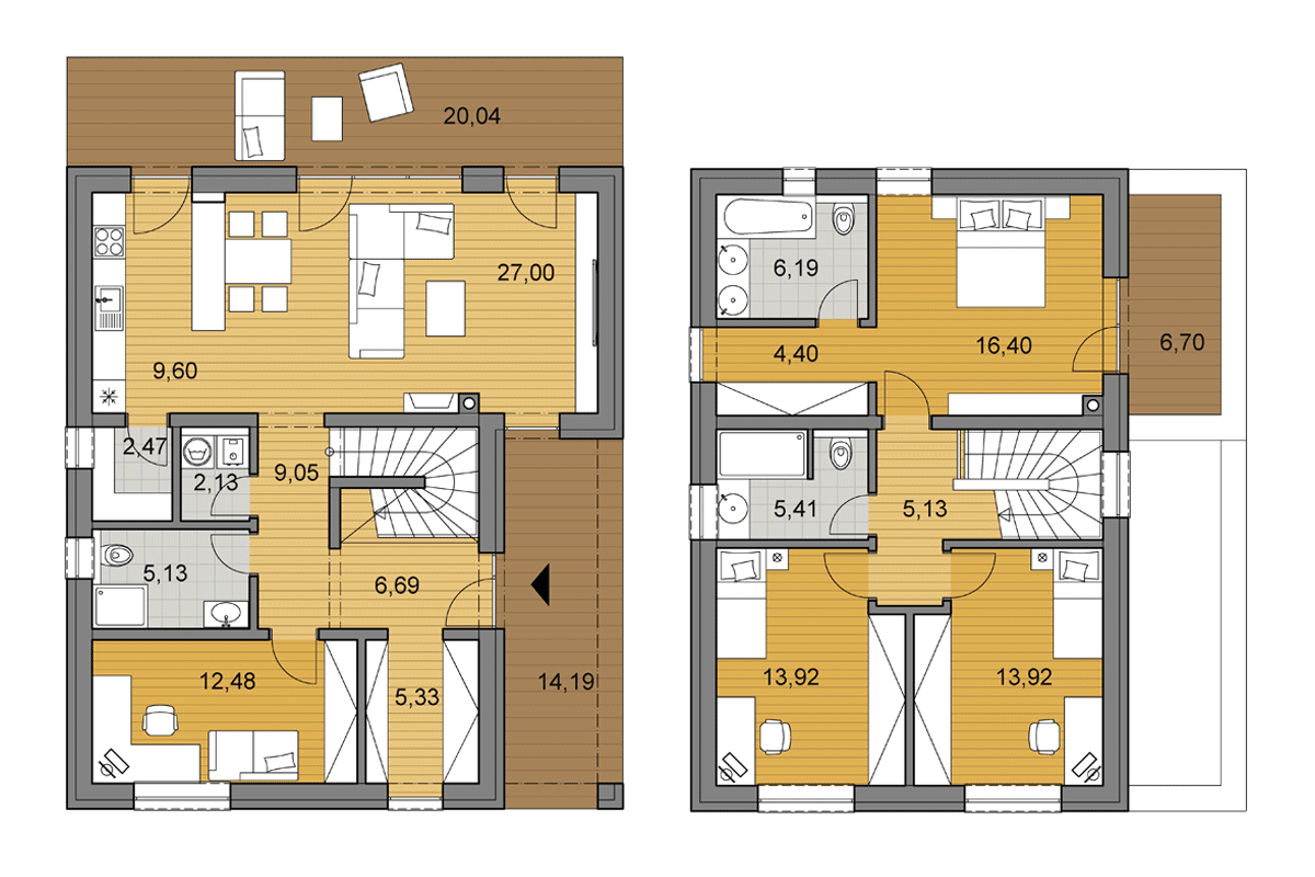 Projekt domu L2-145 - Pôdorys