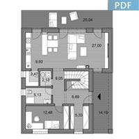 Projekt rodinného domu L2-145 - Pôdorys