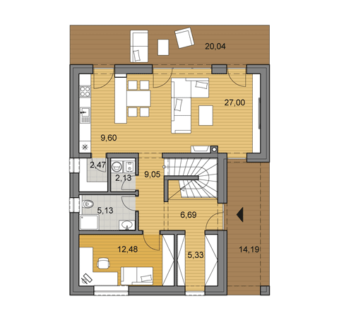 House plan of double storey family house L2-145