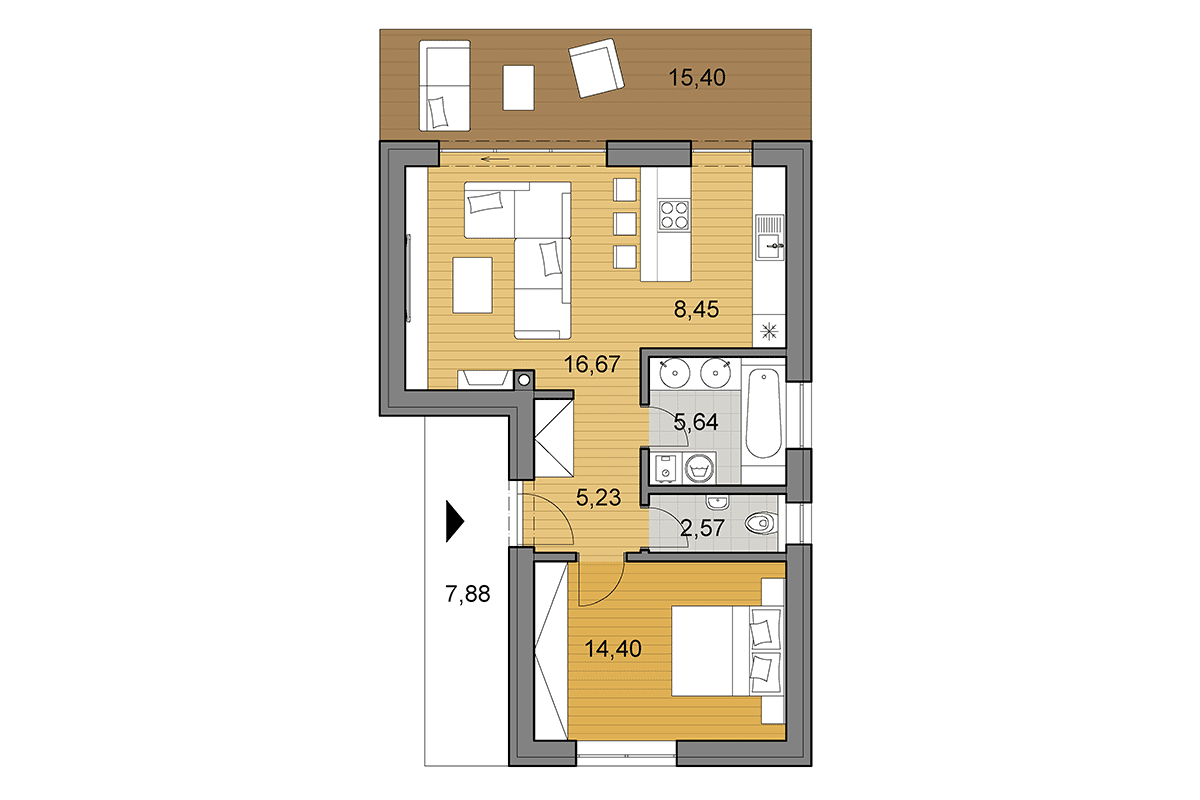Bungalow L50 - Floor plan