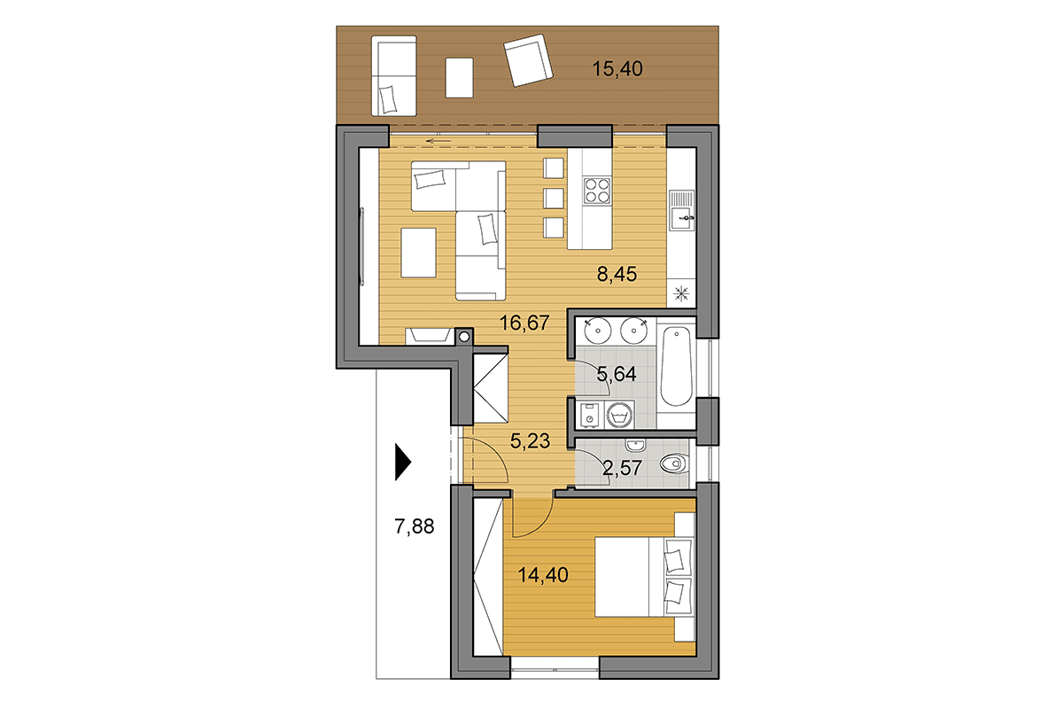 Projekt domu L50 - Pôdorys