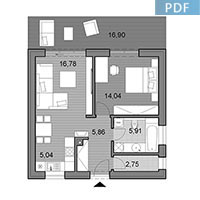 Projekt rodinného domu O50 - Pôdorys