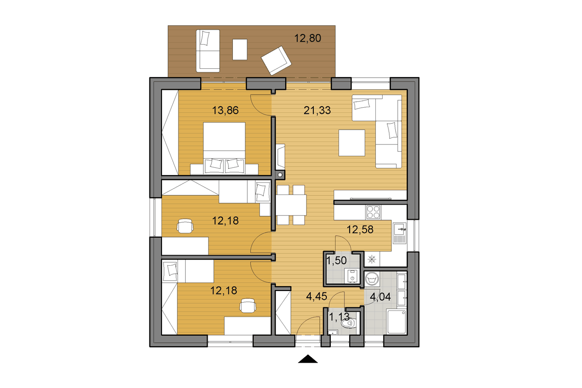 Bungalow O80 - Floor plan