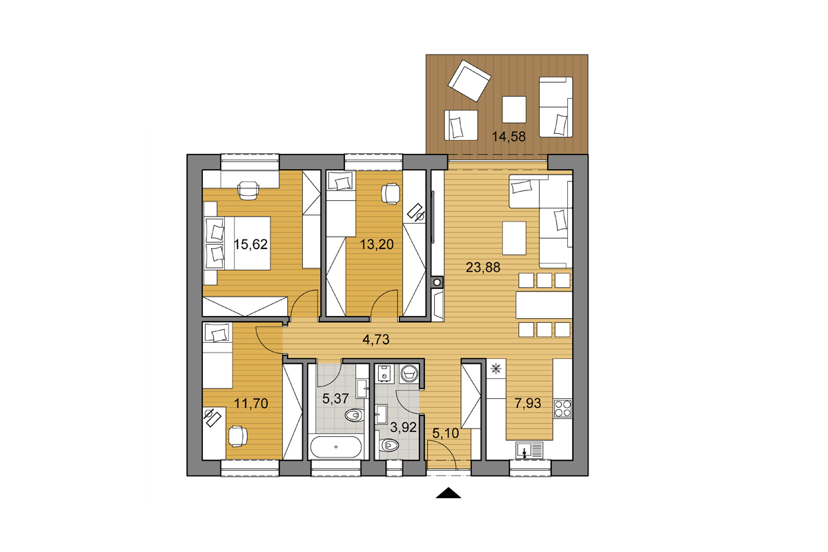 Projekt domu O91 - Pôdorys