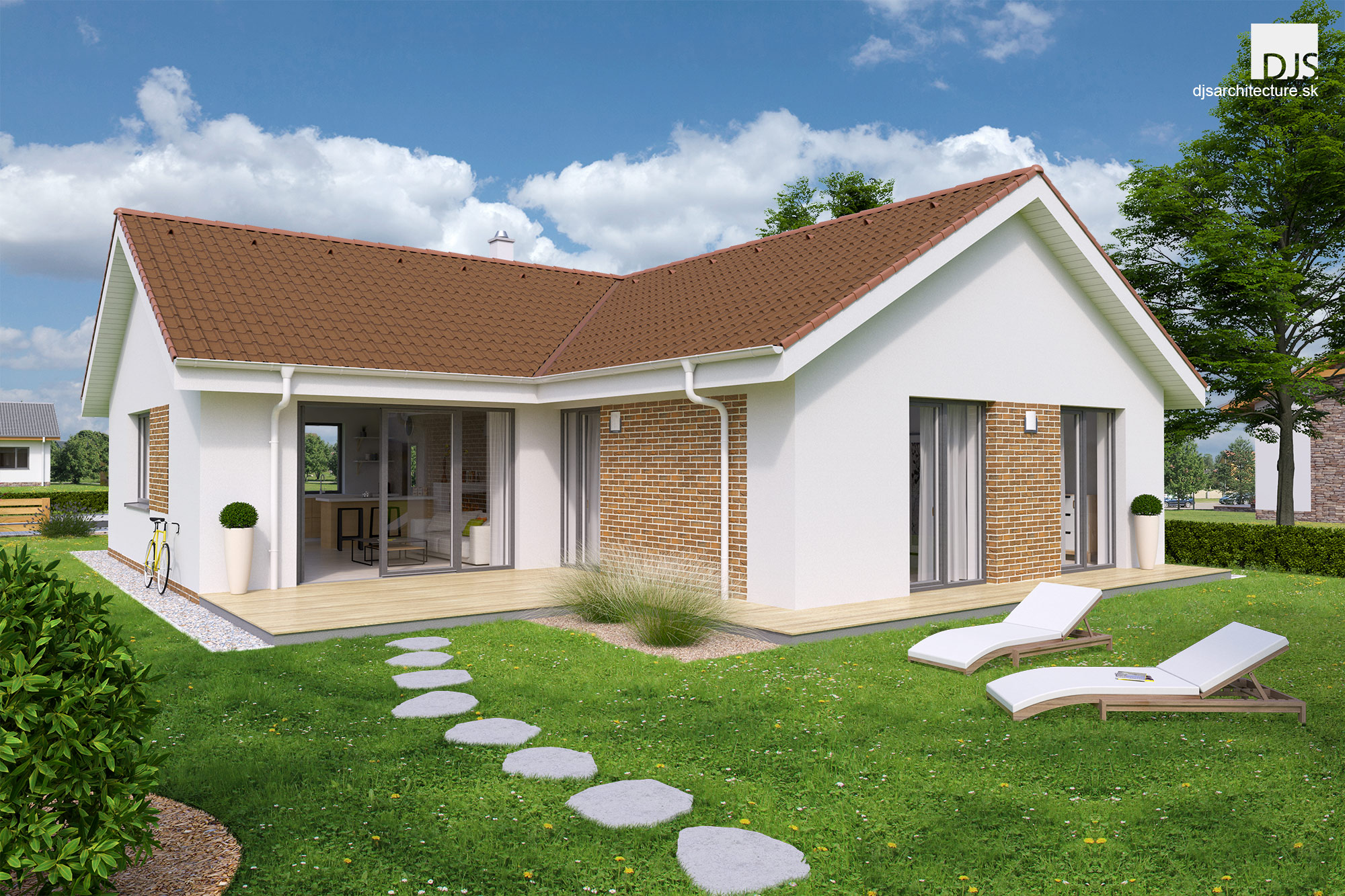 House plan - L shaped bungalow L120